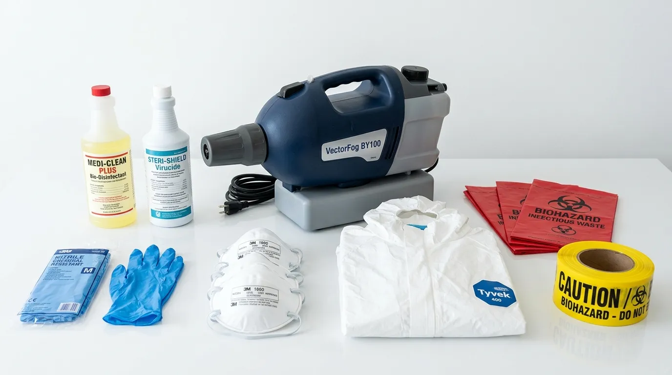 Professional biohazard remediation crew working in Woodhaven